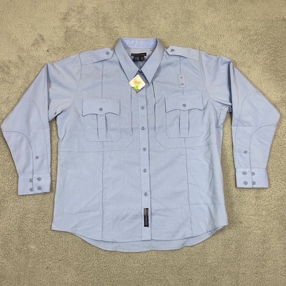 New 5.11 Tactical Shirt Womens 2XL Button Front Blue Patrol Duty Uniform A-Class